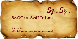 Szőke Szíriusz névjegykártya